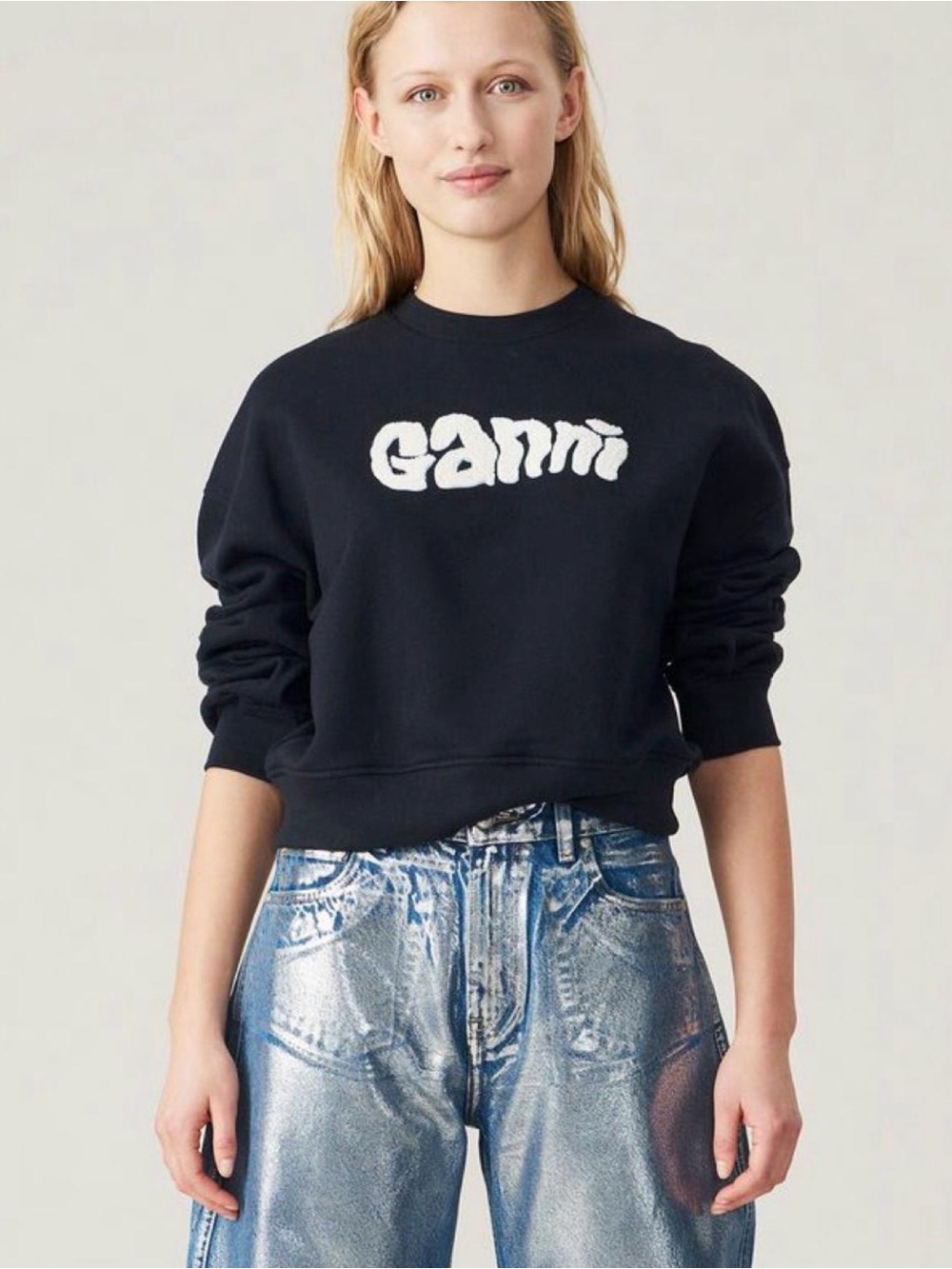 Ganni - Isoli Logo Crewneck Sweatshirt